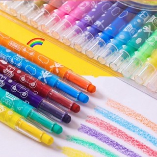 Giz Cera 12/18/24/36 Cores Retrátil Não Tóxico Lavável Rotativa Aquarelavel Para Crianças E Crianças 11/17 cm em Oferta na Shopee
