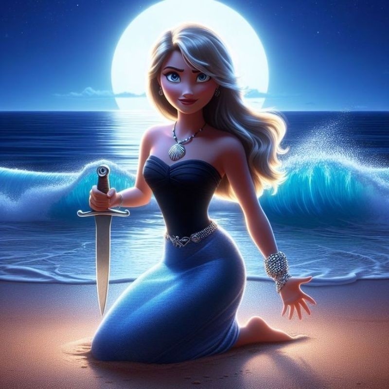 Quadro Decorativo Pombagira Menina da Praia na Lua cheia Pomba gira,pombogira, Entidade Umbanda e Candomblé Pomba gira,p