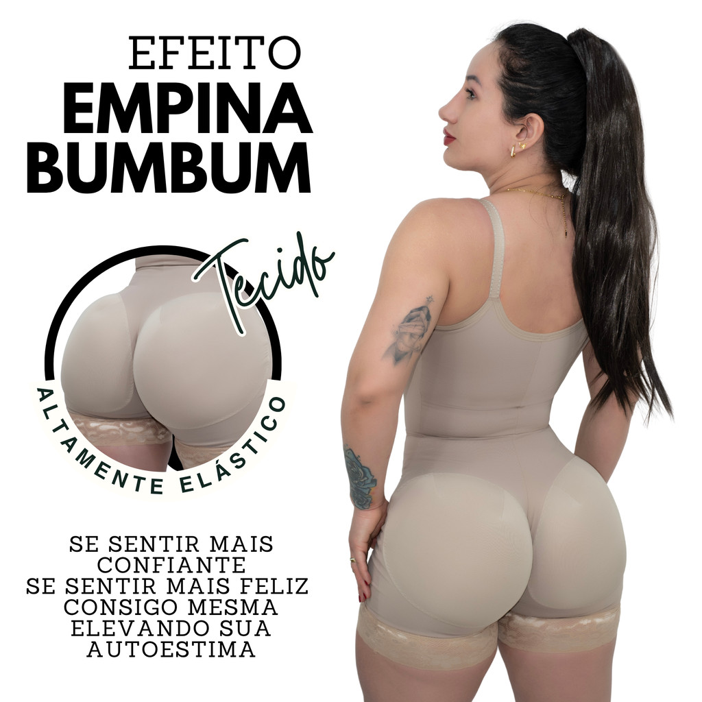 Cinta Body Macacão Levanta Bumbum Estilo Colombiana em Oferta na Shopee