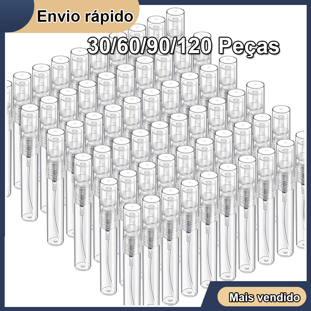 Kit C/30/60/90/120 Frascos Spray 5ml Borrifador Home Care Água de lençois Aromatizador Cheirinho Perfume branco