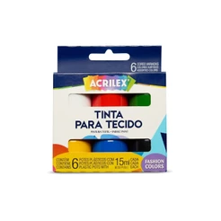 Tinta Para Tecido Acrilex Conjunto De 6 Cores, 041060000