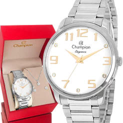 Relógio Champion Feminino Prata Elegance Original Analógico