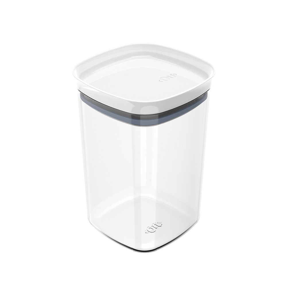 Pote Hermético Quadrado 1L Tampa Branca Vedação Silicone Mantimentos Organização Cozinha Ou em Oferta na Shopee