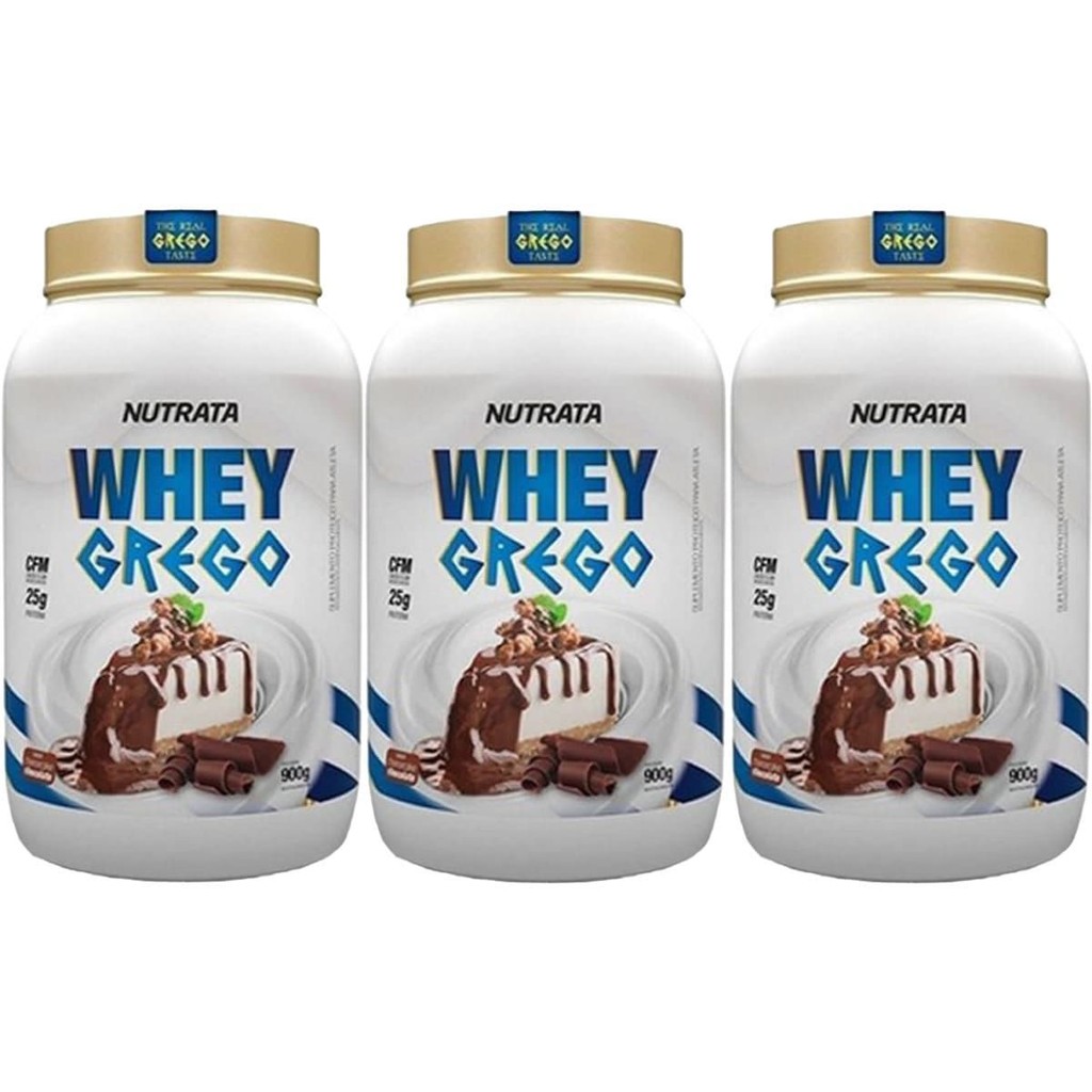 Kit 3X Whey Grego - 900g Cheesecake de Chocolate - Nutrata