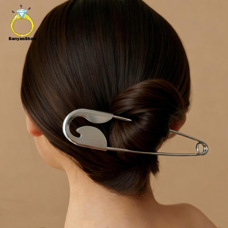 [BANY] Simples Tamanho Grande Broche Pino Feminino Grampo De Cabelo Bules Jeans Terno Fixo Roupas Clipe De Cintura Senho