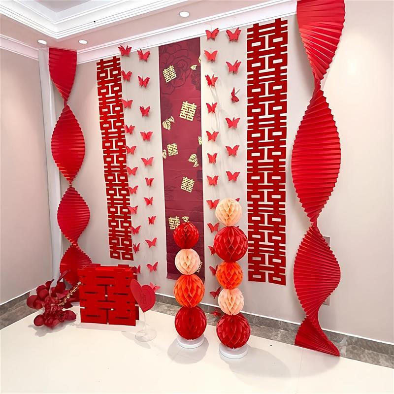 Feliz personagem guirlanda decoração de casamento decoração de quarto de casamento lanterna vermelha decoração manhã Rob