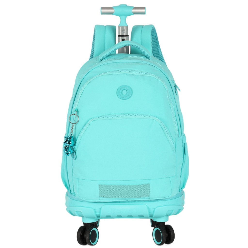Mochila Rodinhas Carrinho 34L Escolar Feminina Juvenil Rodas 360 Grau Costas Reforçada Faculdade