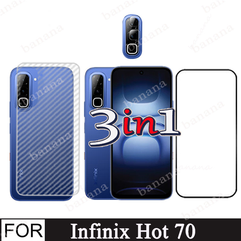 3 Em 1 Vidro Temperado Para infinix Hot 70 2026 Protetor De Tela Hot70 infinixHot70 Frontal Filme Traseiro Lente De Câme