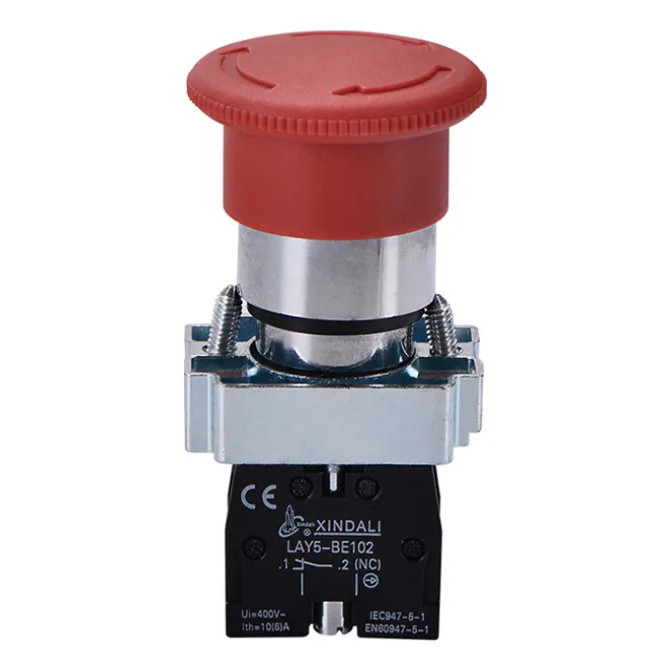 Botão De Emergência 22mm Gira-destrava Tipo Cogumelo 1nf