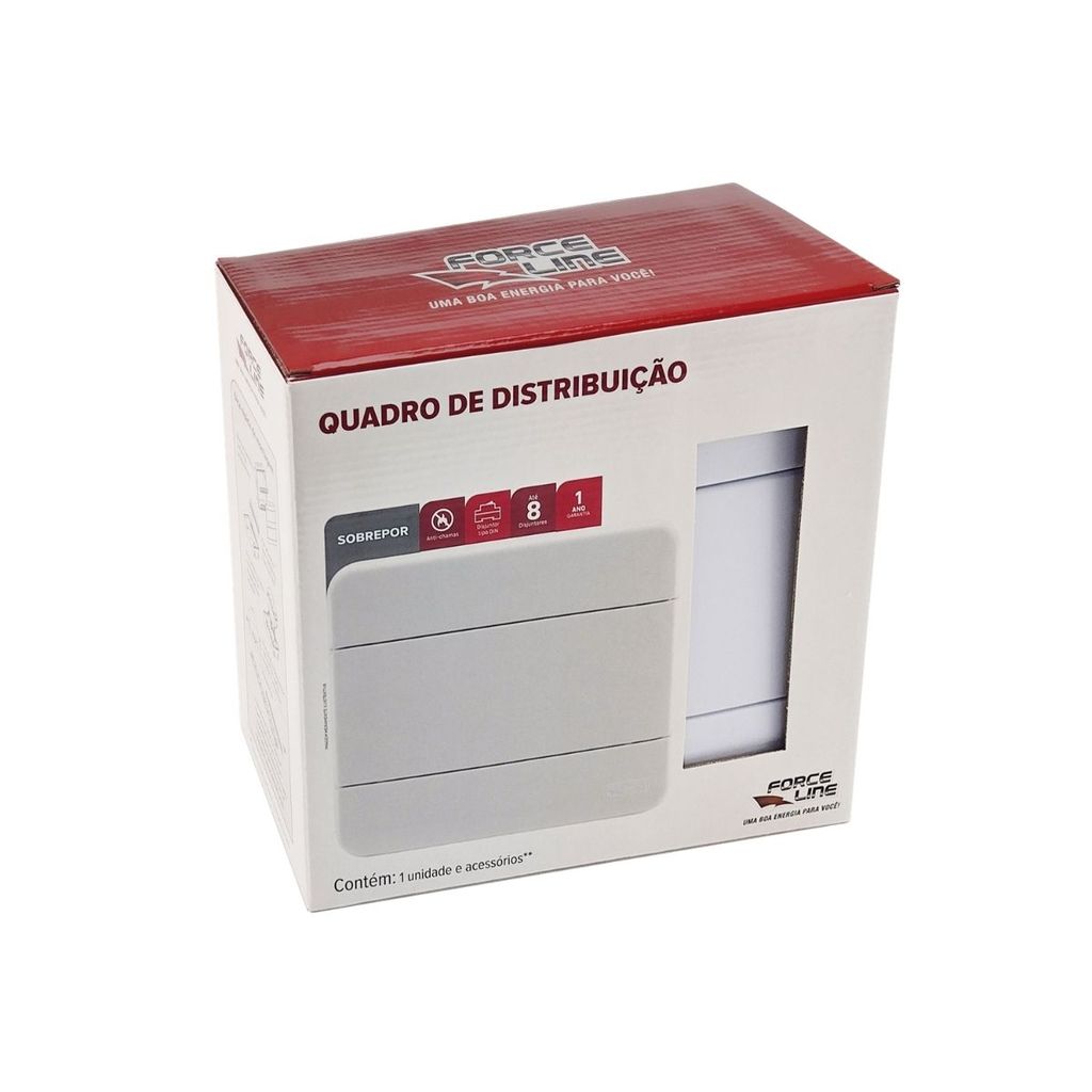 Quadro de Distribuição Sobrepor 8 Din Forceline