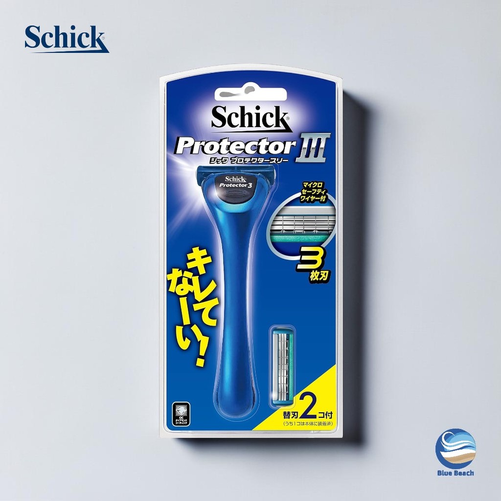 Schick Protector3 Aparelho de Barbear/3 Laminas/Faixa Lubrificante/Reposicao/SMR013/Japao