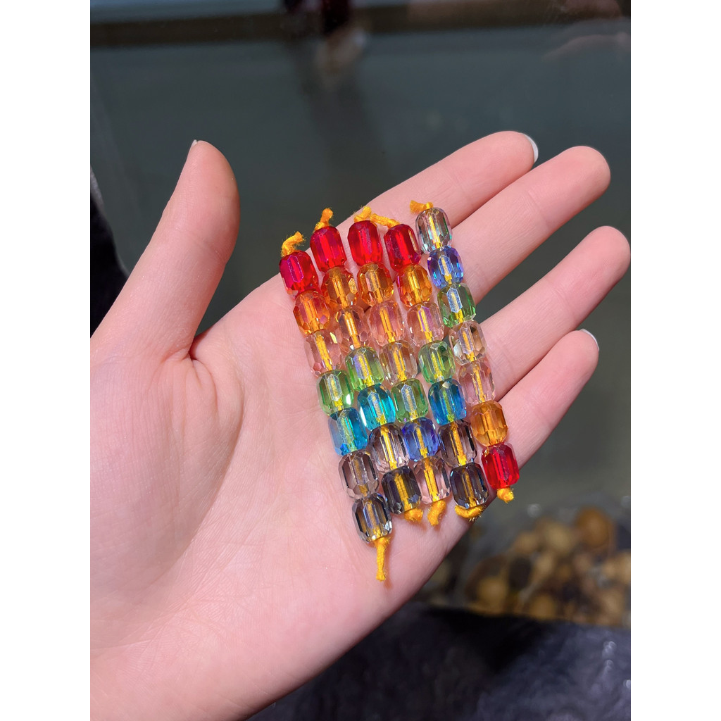 Arco-íris de vidro artesanal diy acessórios pulseira colar pingente acessórios moda All-Match dopamina cor correspondênc