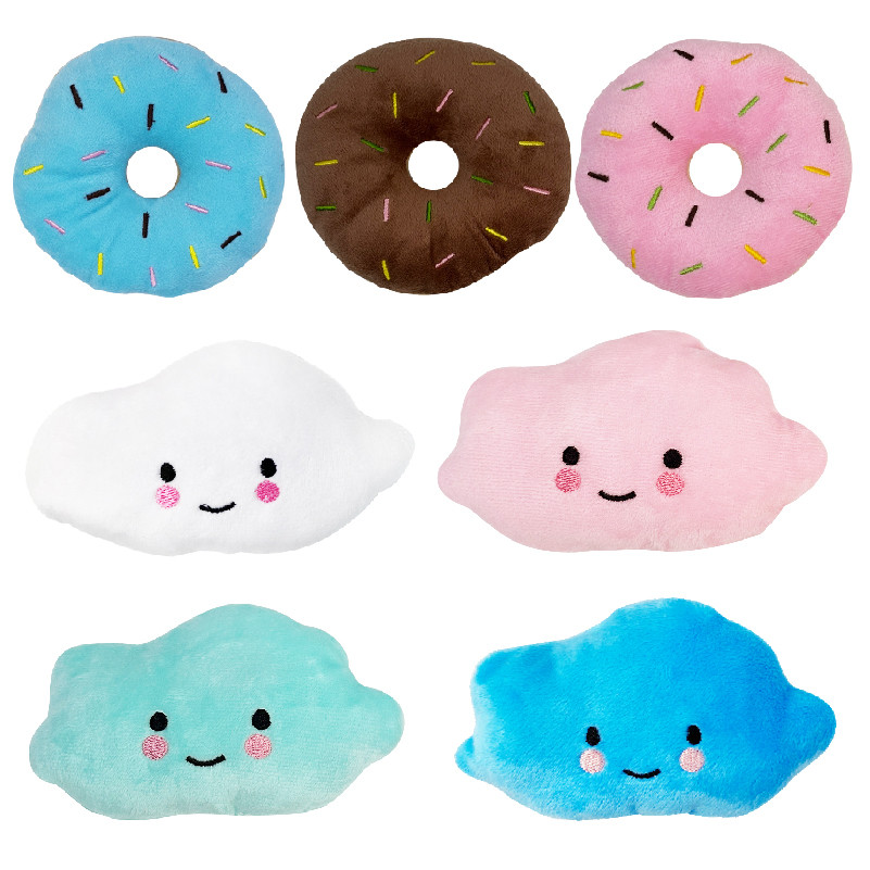 Além de pelúcia Donut cão soando brinquedo pet pelúcia pequeno soando brinquedo Teddy Molar brinquedo para animais de es