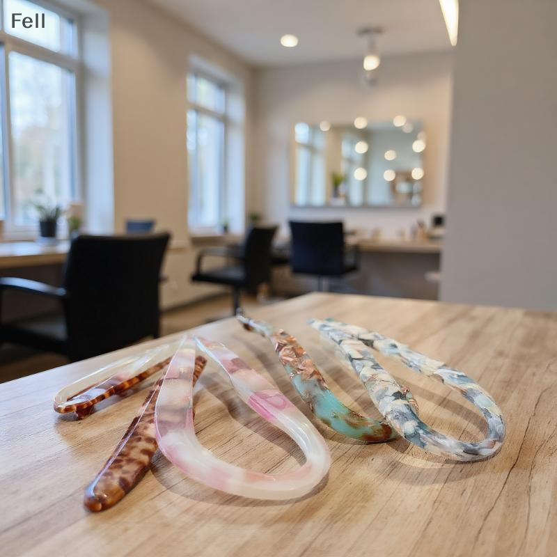 [Fel] Grampos De Cabelo Em Forma De U Stis Acetato Acrílico Garfo Moda Arco Grampo Geométrico Headwear Mulheres Meninas