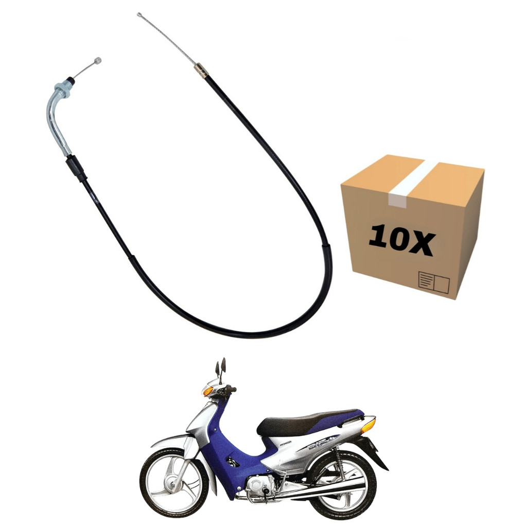 Kit 10 Cabos De Acelerador Shiver Primeira Linha Moto Honda Biz 100 KS ES 1998 1999 2000 2001 2002 2003 2004 2005