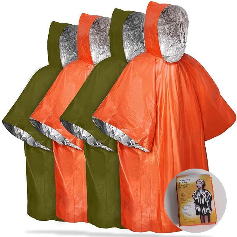 Capa de chuva descartável ao ar livre, cobertor de primeiros socorros, isolamento de emergência, salva-vidas, saco de do