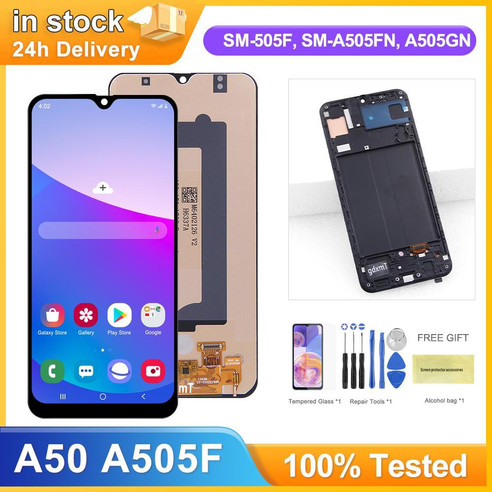 Para pantalla samsung Galaxy A50 A505 SM-A505F/DS A505FN A505GT Display Lcd Digitadores Da Tela De Toque Com Quadro