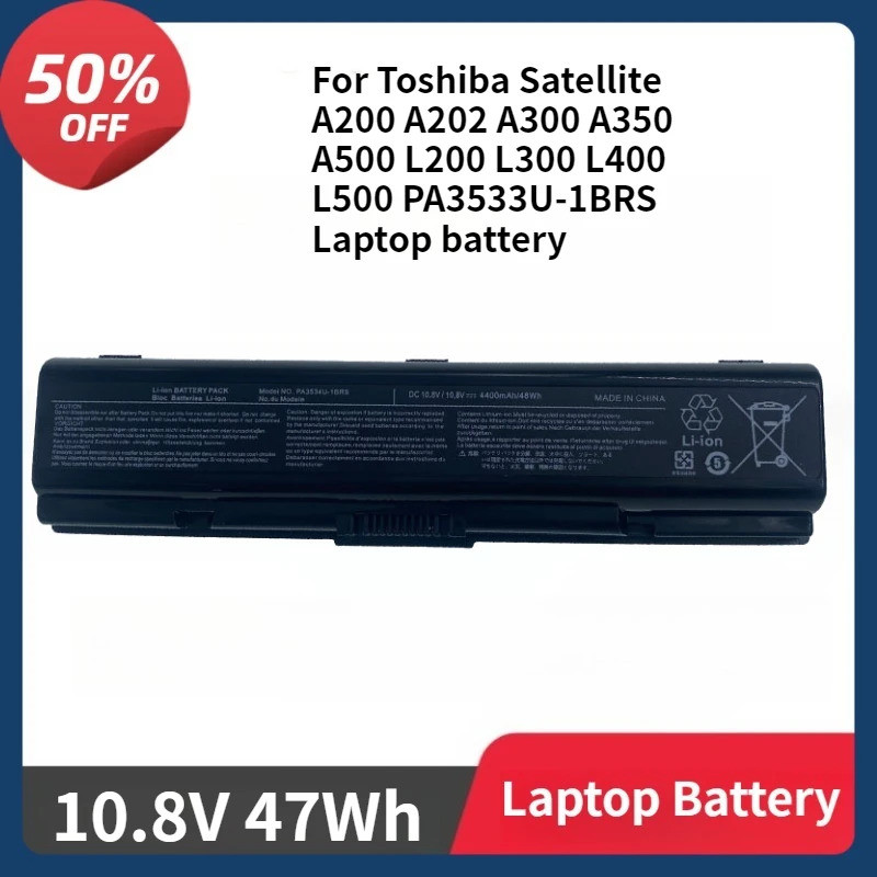 Bateria PA3534U-1BAS Para Toshiba Satélite A200 A202 A300 A350 A500 L200 L300 L400 L500 PA3533U-1BRS 10.8V 47Wh Laptop