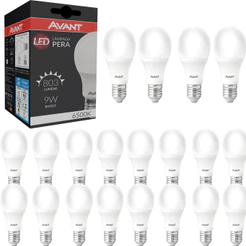 20 Lampadas Pera Led 9w Branco Frio Quente Neutra 2700 4000 6500k Avant