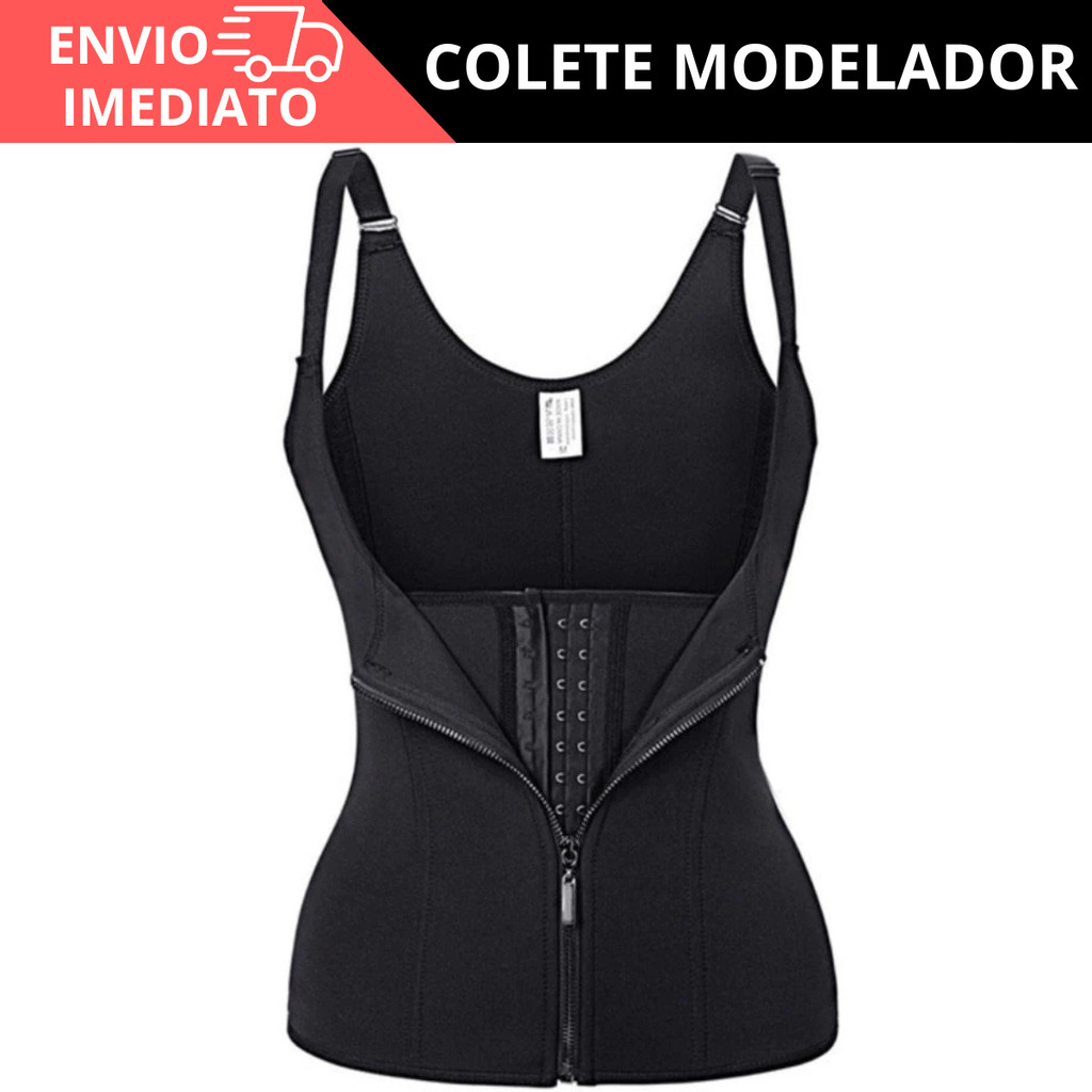 Cinta Modeladora Dupla Ajustável Feminina Alça Reduz e Afina Cintura Colete Abdominal Feminina