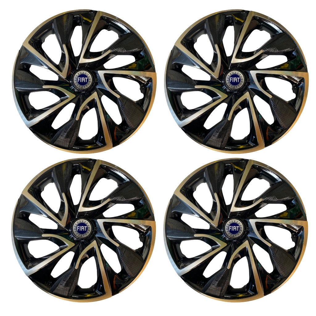 Jogo Calota Ds4 15 Preto Dourado Punto Stilo Doblo P