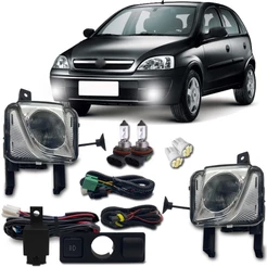 Kit Farol Milha Novo Corsa Montana 2002 03 04 05 06 07 08 09 10 11 2012 Bt Mod Original Com Lampadas