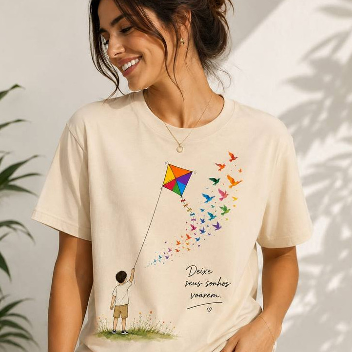 Camiseta T-Shirt Feminina Blusinha Casual Algodão Macio Leve Roupa Feminina Estilosa e Confortável