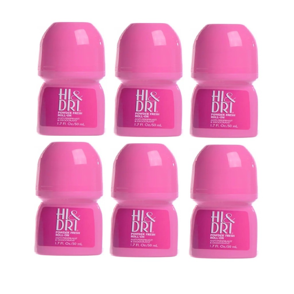 Hi&Dri Powder Fresh Desodorante Roll-on 50ml Kit 6un