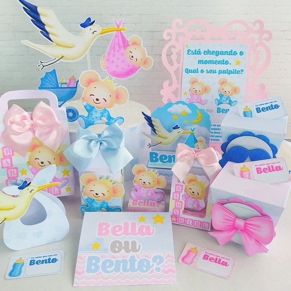 kit festa infantil lembrancinha para aniversário Caixinhas Personalizadas Chá Revelação Edição de luxo