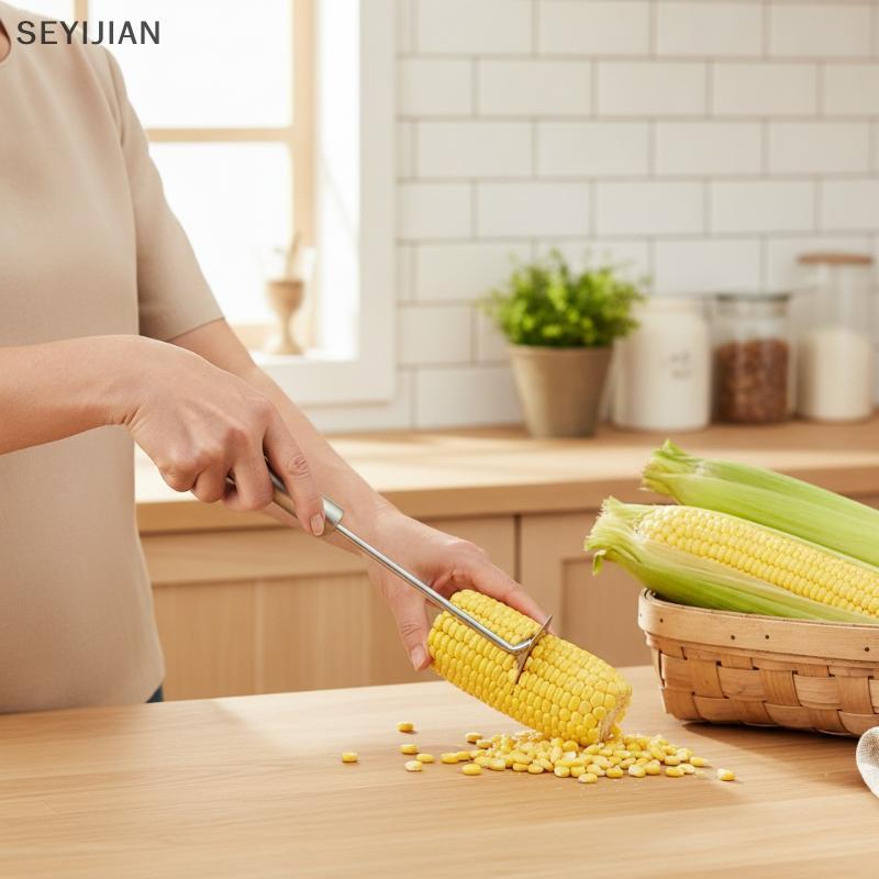 [EYS] Descascador De Milho Em Aço Inoxidável , Economizador De Tempo , Removedor De Espiga , Aparelho De Cozinha Portáti