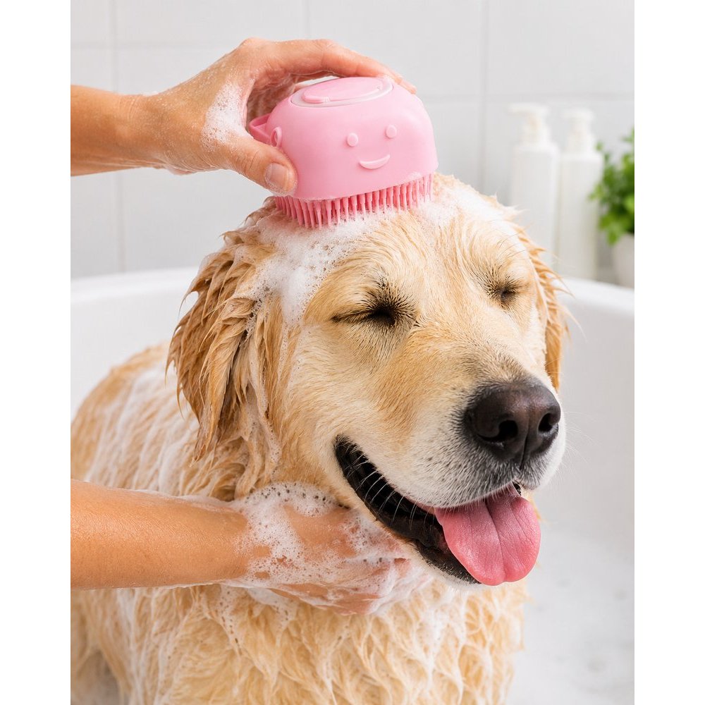 Escova de Banho Para Pet 9cm - Sortida BUDDY PET Cachorro Gato Acessório Pet Animal de Estimação Conforto Pet