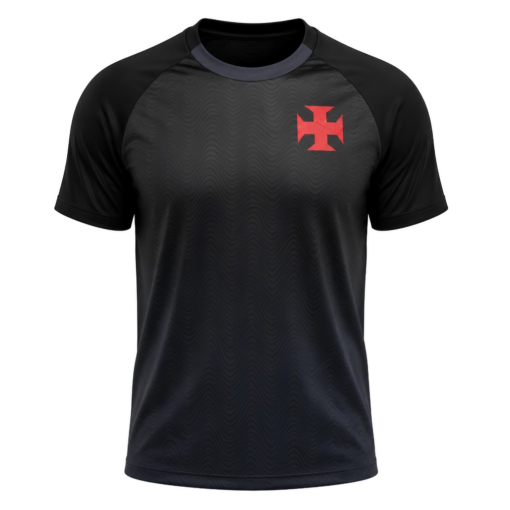 Camisa Vasco Masculina Grifo Preta Licenciada