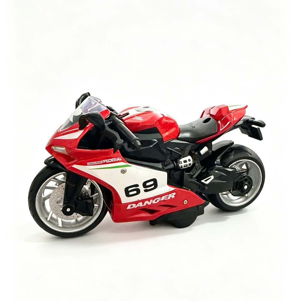 Motos Em Miniatura De Ferro De Fricção Com Som E Farois De Led DUCATI PANIGALE Moto Race Collection