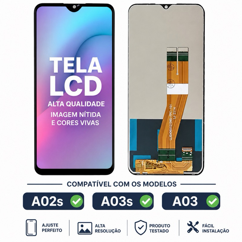 Tela A02s&A03s&A03 TOP Frontal Touch Display Substituição Compatível A025m A037 A035 Lcd FULL️ ENVIO