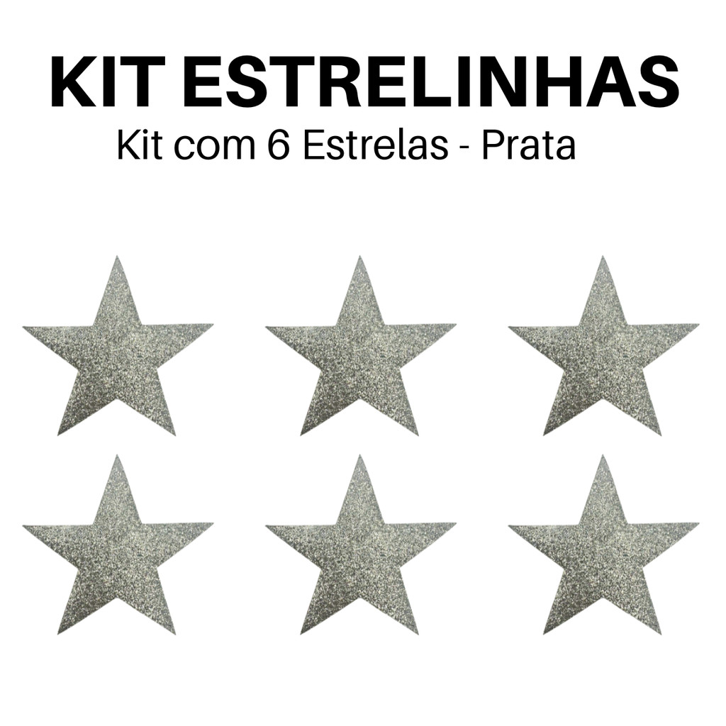 Kit Com 6 Estrelinhas Apliques Termocolante (escolha A Cor)