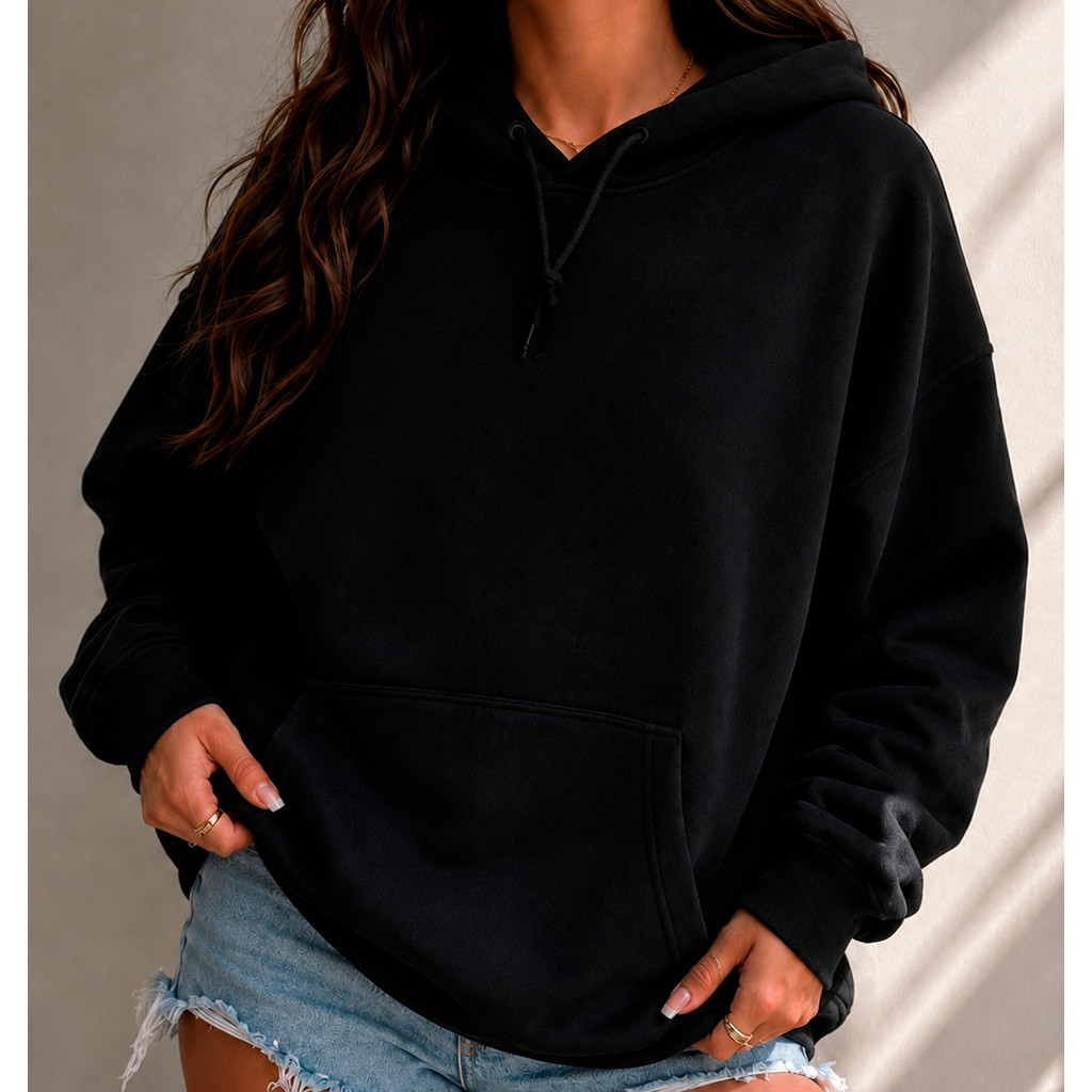 Blusa de Frio Moletom Canguru Flaneado Feminino Liso Varias Cores Premium