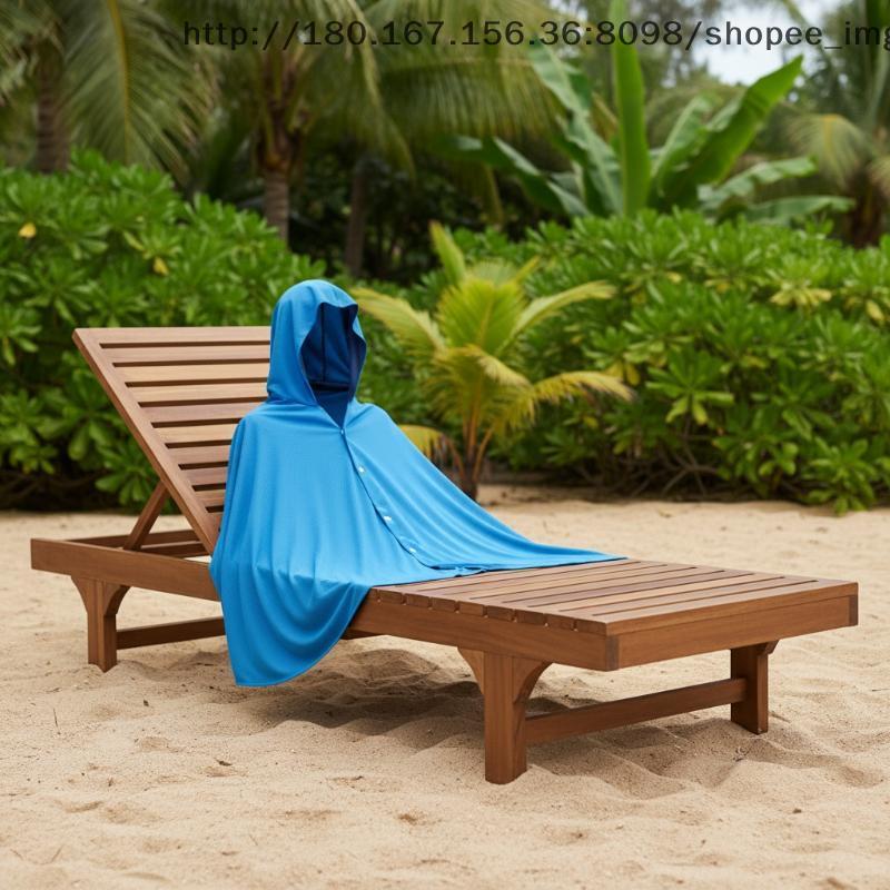 [BI] Cobertura De Poncho De Praia Gelada , Envoltório De Toalha Com Capuz Grande Super Absorvente E Seco Para Natação , 