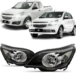 Par/Un Farol Dianteiro Agile Montana 2009 2010 2011 2012 2013 Foco Duplo Máscara Negra 1ª Linha Novo
