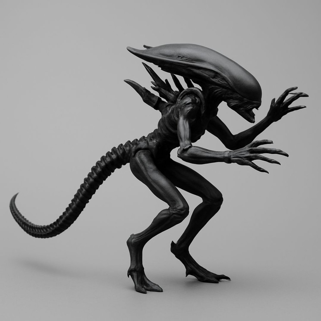 Figura de Ação Alien Xenomorfo Clássico Sci-Fi Terror Geek Gamer Detalhado Extraterrestre UFO