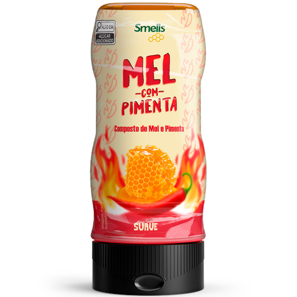 Bisnaga De Mel Natural Pimenta Suave Intenso 280g Sabores Churrasco Molhos Salada Frios Smells