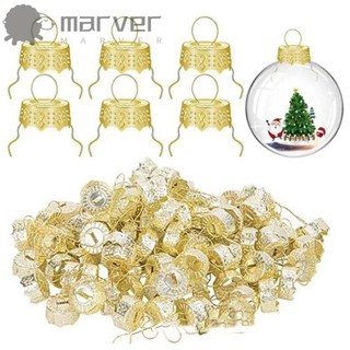 MARVER 50 Peças De Tampas De Bola De Natal , Decorações De Árvore De Alumínio Dourado E Prateado , Galvanoplastia