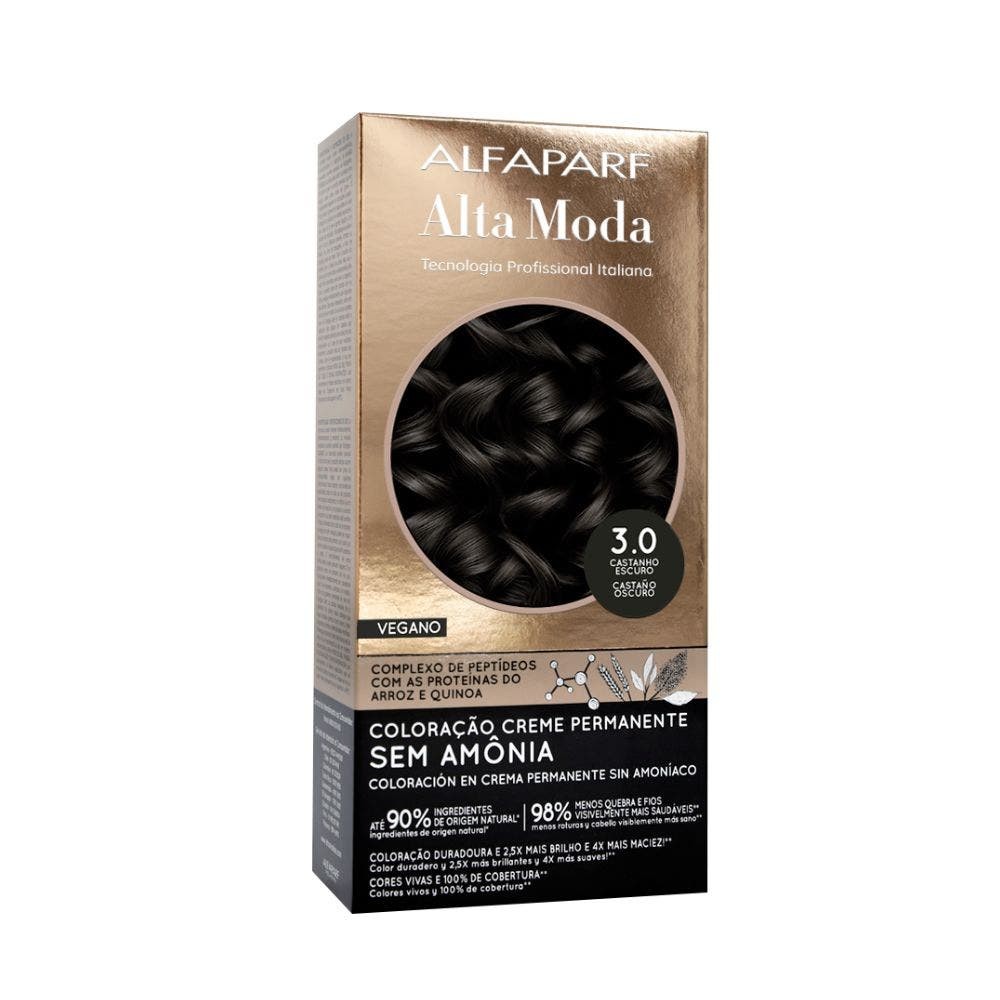 Tintura Alta Moda Color Sem Amônia 3.0 Castanho Escuro em Oferta na Shopee