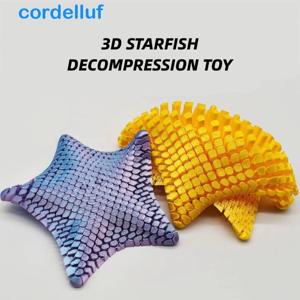 Decoração De Estrela Do Mar CORDELLUF , Brinquedo Colorido Impresso Em 3D Com Articulações Móveis Móvel Gradiente