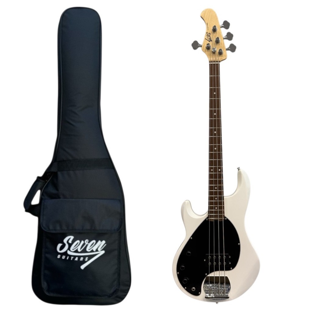 ContraBaixo Seven SBM 47 - 4 Cordas Canhoto -  WH Branco - LH C/Bag em Oferta na Shopee