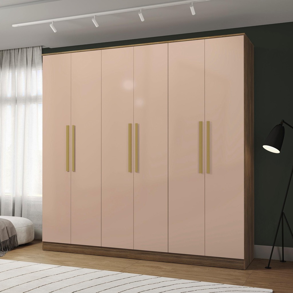 Guarda-Roupa 6 Pts 4 Gvt Kappesberg Adapt Nogueira/Macadâmia em Oferta na Shopee