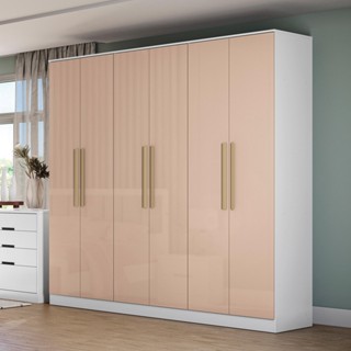 Guarda-Roupa 6 Pts 4 Gvts Kappesberg Adapt Branco/Macadâmia em Oferta na Shopee