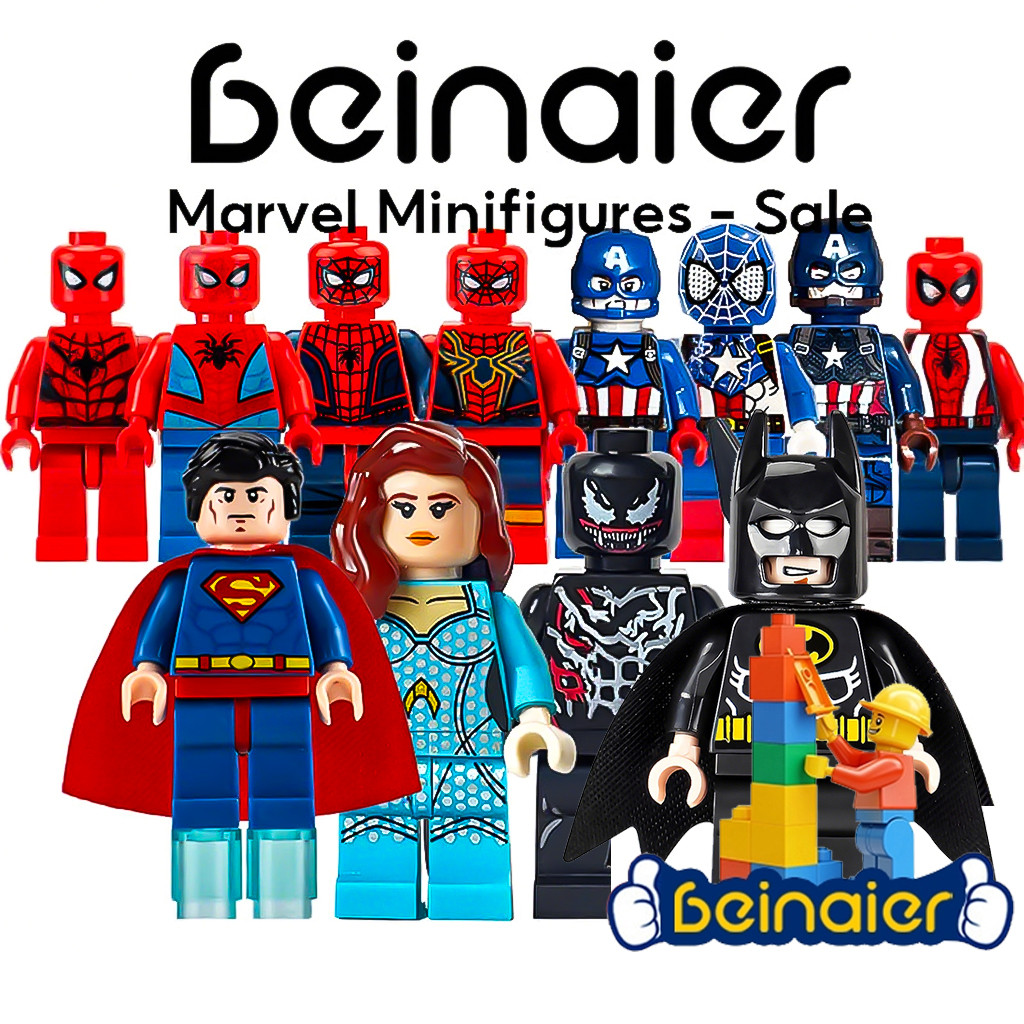 Modelo de bloco de construção de super-heróis, brinquedo de bloco de construção (incluindo Base e modelo) - **e-