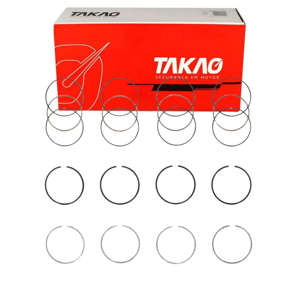 Anel Para Pistão 100 (Jg) Prisma Novo 1.0 8V 2012 A 2016 / Onix Novo 1.0 8V 2012 A 2016 / Prisma Novo 1.0 8V 2017 A 2022