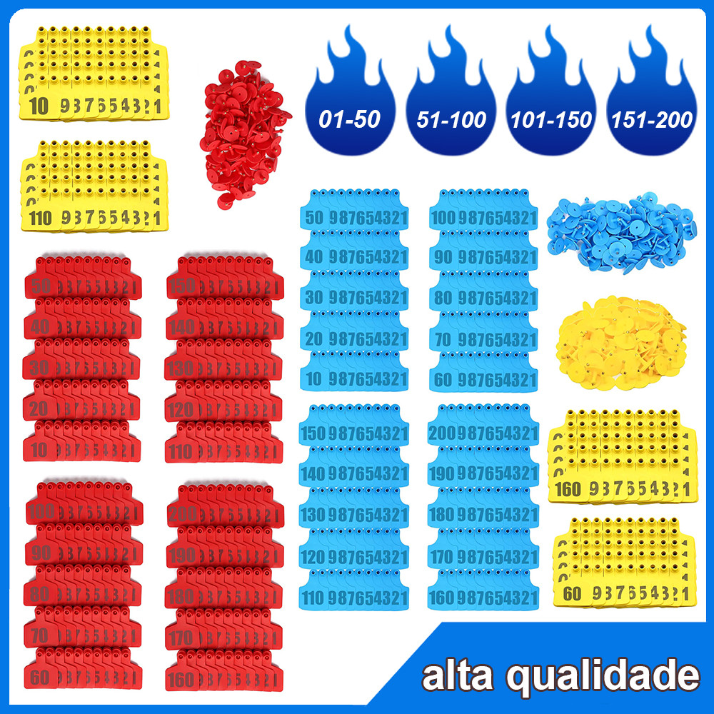 50 Brincos De Identificação Numerados Para Boi, Ovelhas 01 à 200 em Oferta na Shopee