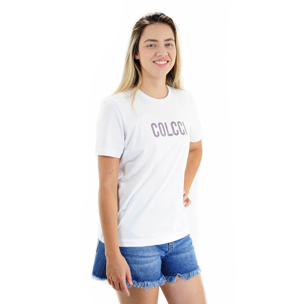 Detalhes do Camiseta Colcci Estampa Comfort Branco - Feminino